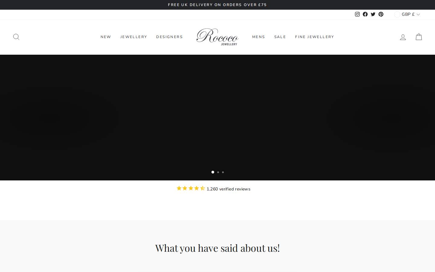 jewellerybyrococo.com homepage screenshot
