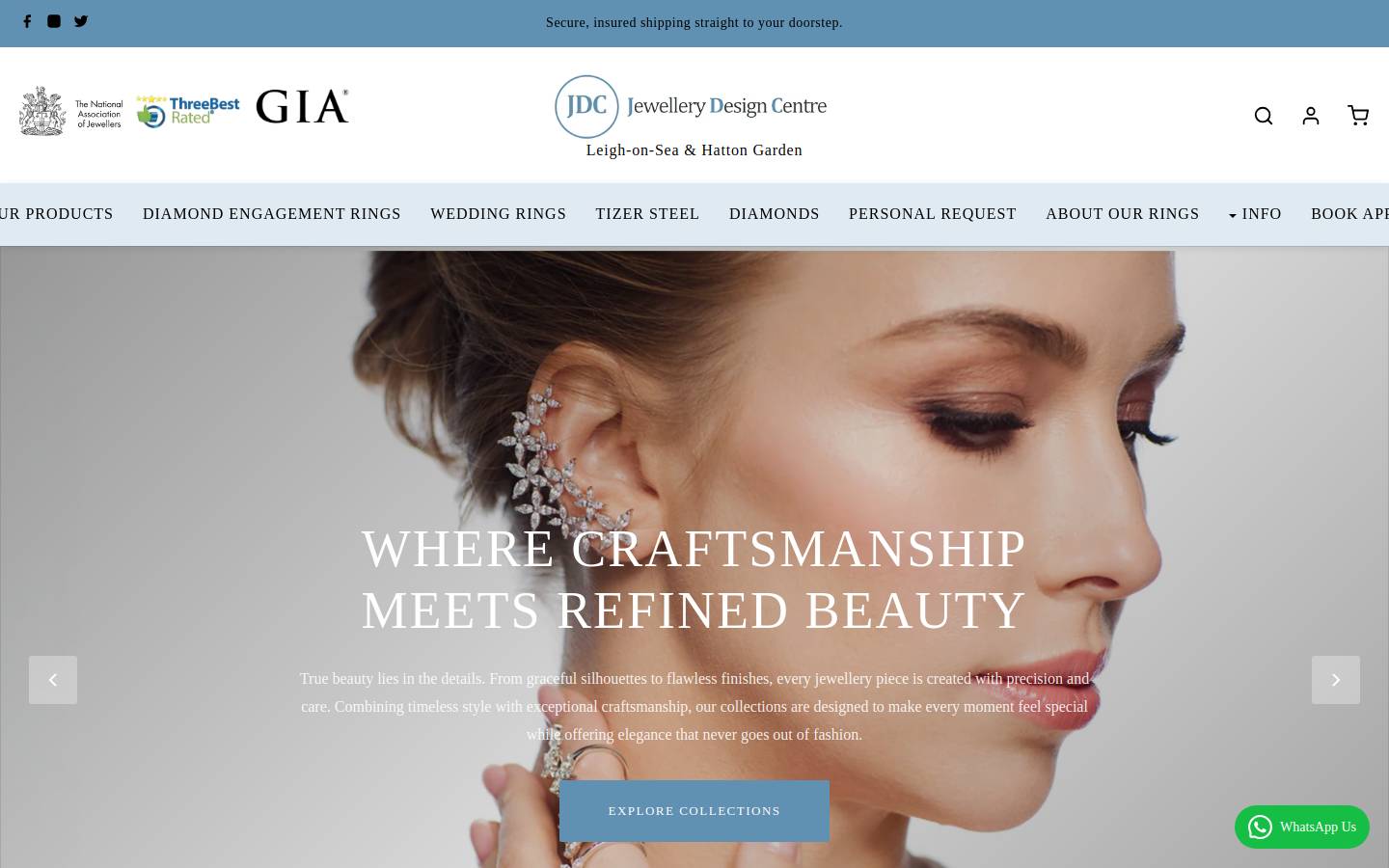 Jewellerydesigncentre homepage screenshot
