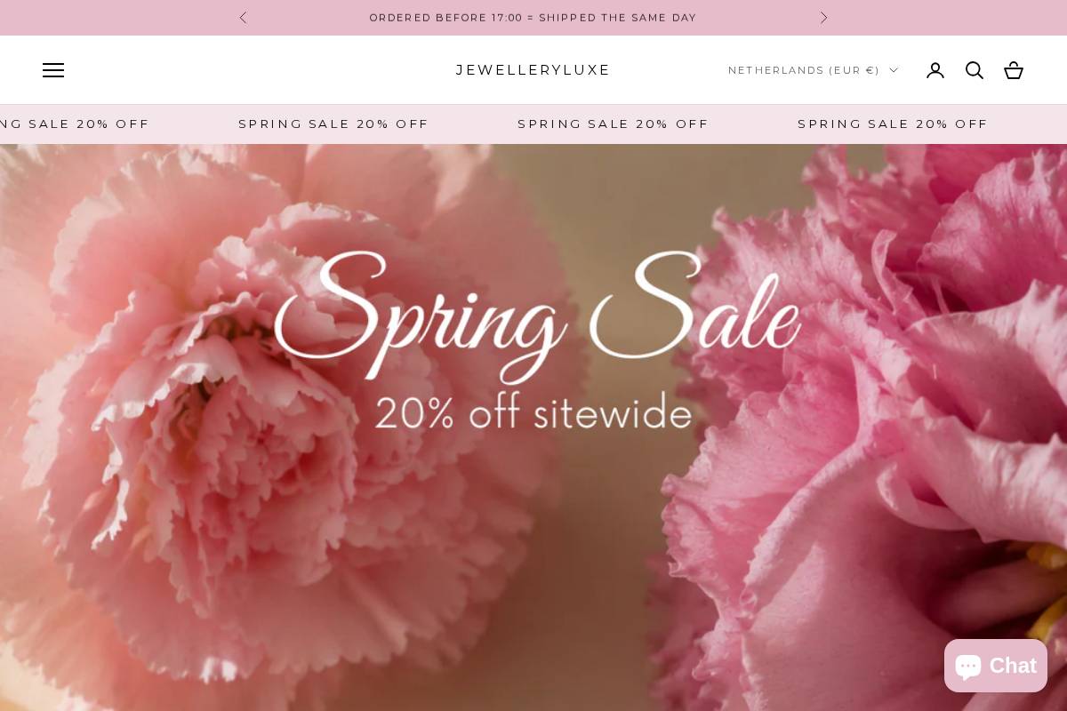 Jewelleryluxe homepage screenshot