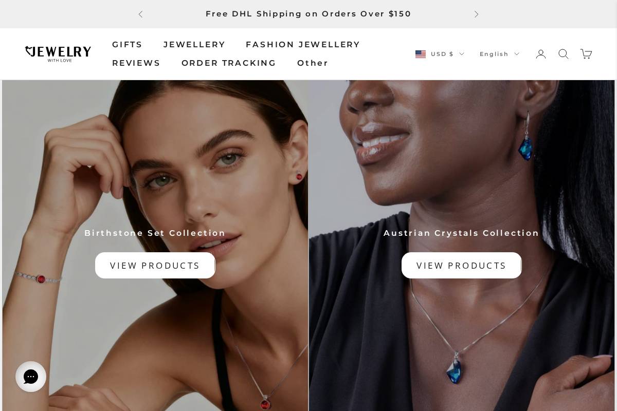 Jewellerywithlove homepage screenshot