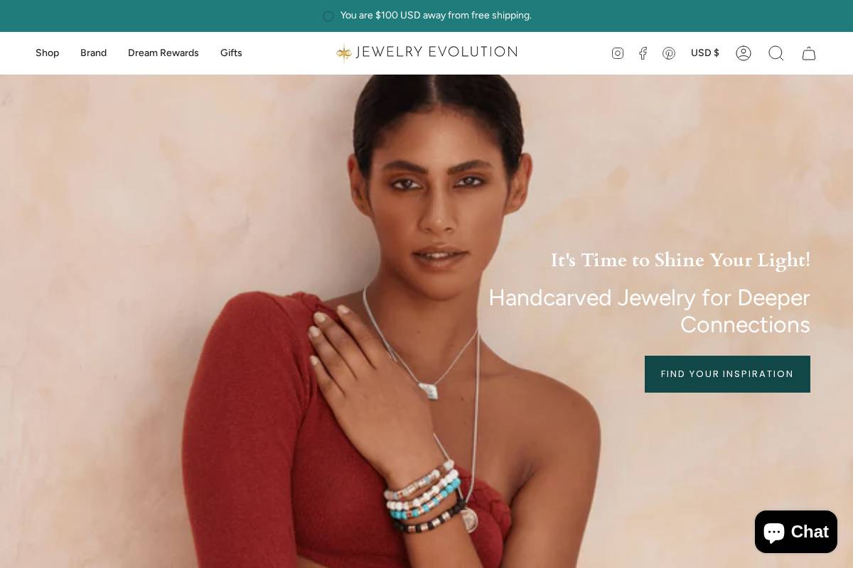 jewelryevolution.com homepage screenshot