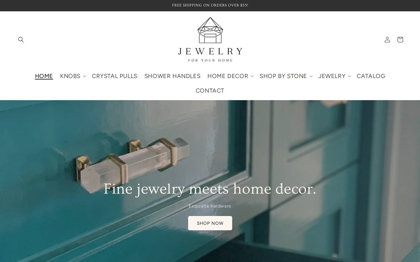 jewelryforyourhome.com homepage screenshot