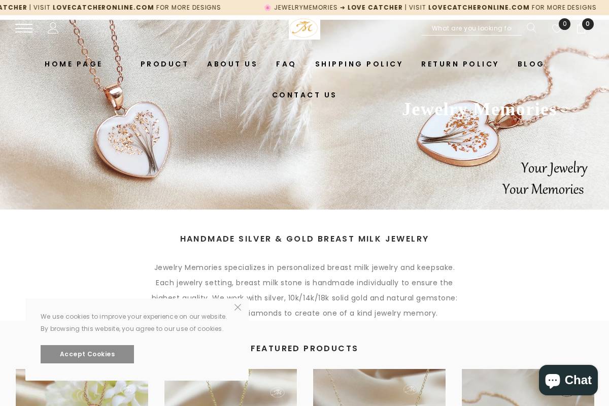 jewelrymemories.com homepage screenshot