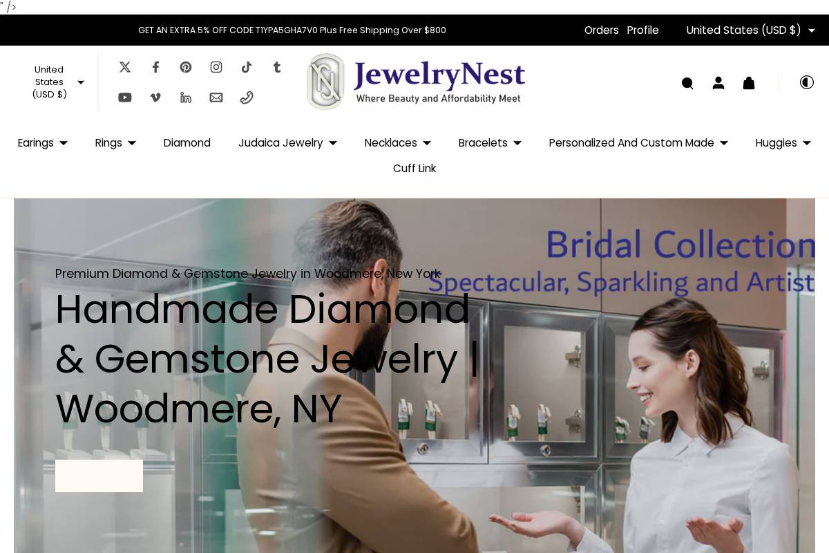 Jewelrynest homepage screenshot
