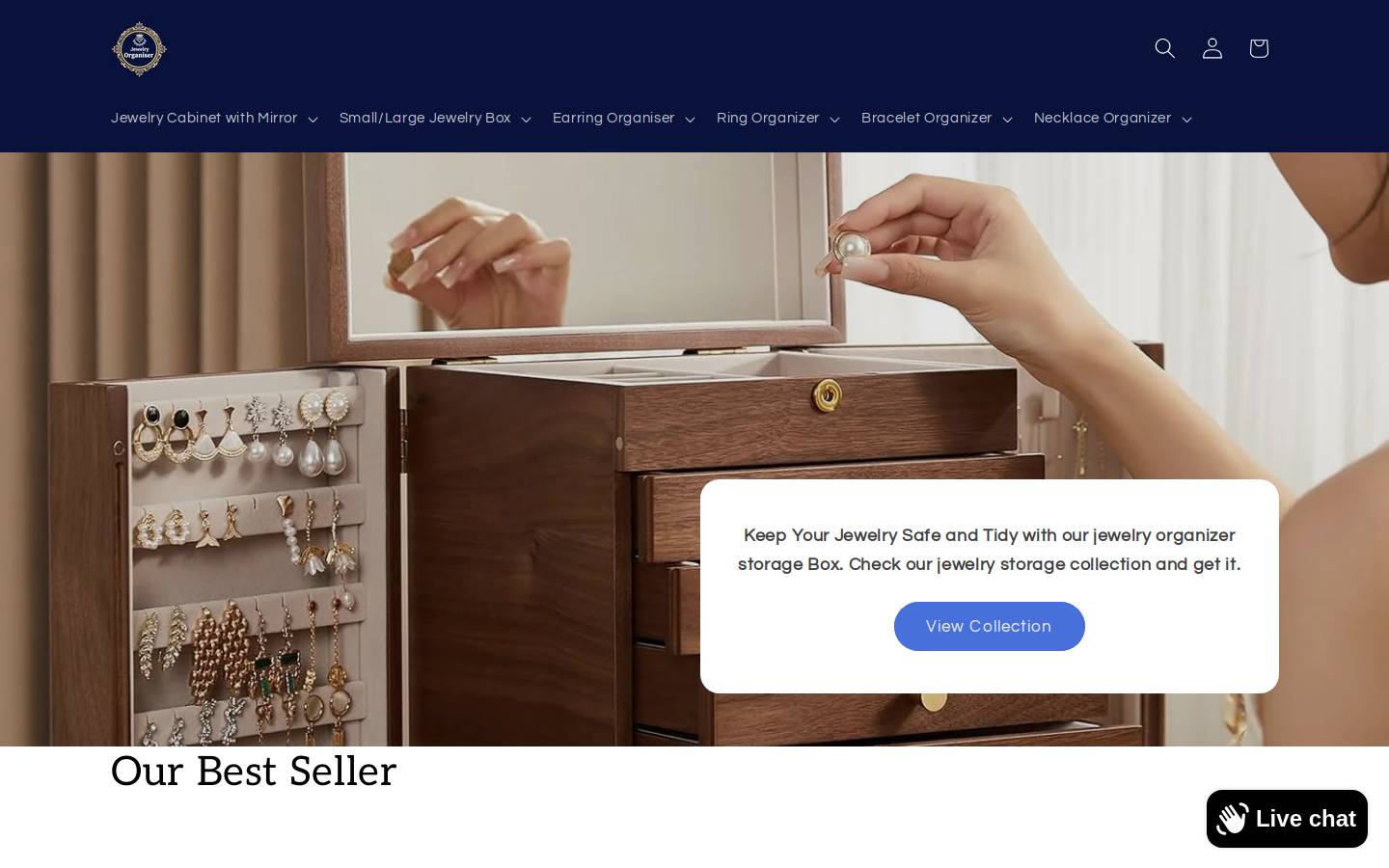 jewelryorganiser.com homepage screenshot