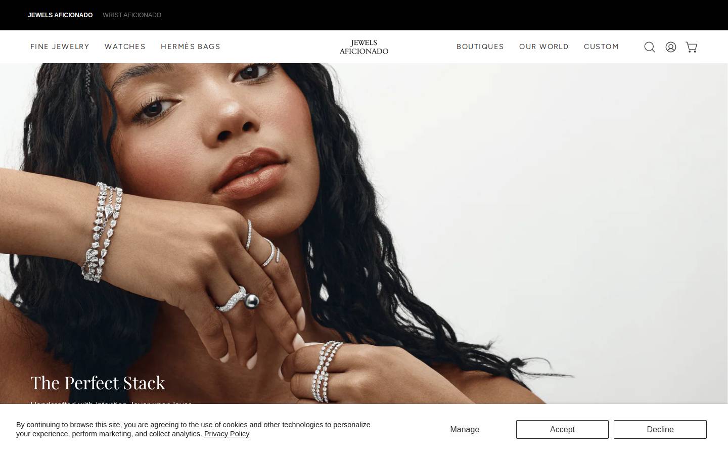 jewelsaficionado.com homepage screenshot