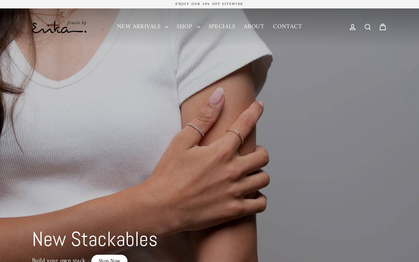 jewelsbyerika.com homepage screenshot