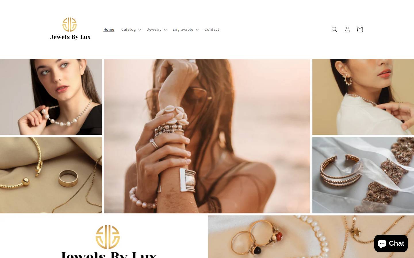 jewelsbylux.com homepage screenshot