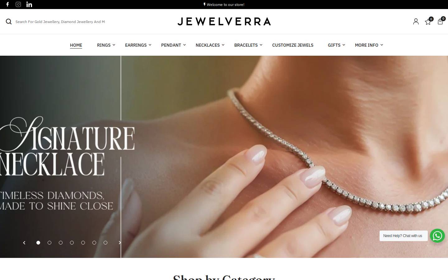 jewelverra.com homepage screenshot