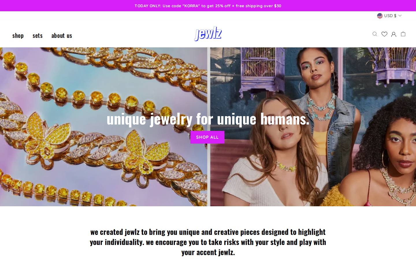 jewlz.co homepage screenshot
