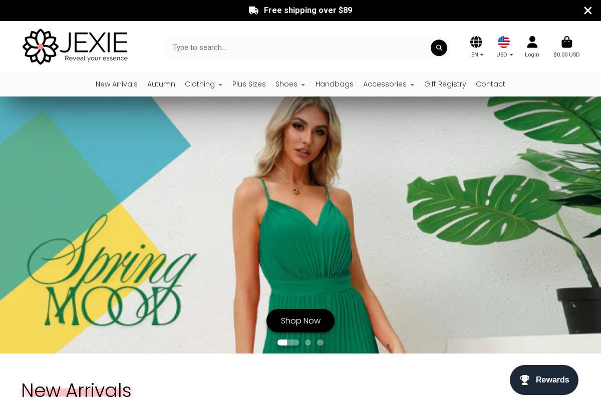 jexie.com homepage screenshot