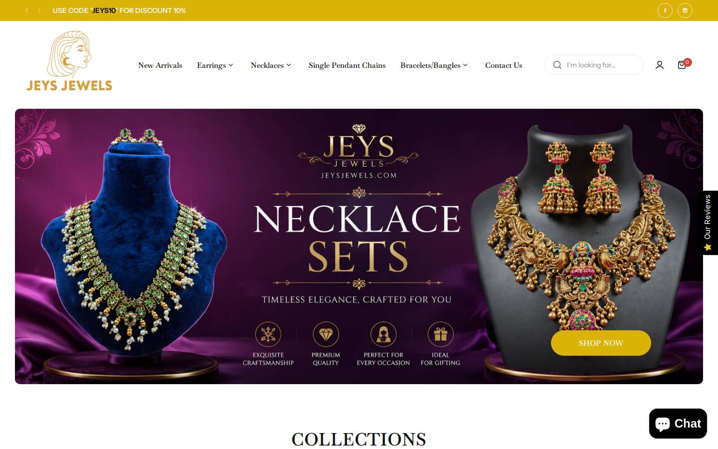jeysjewels.com homepage screenshot