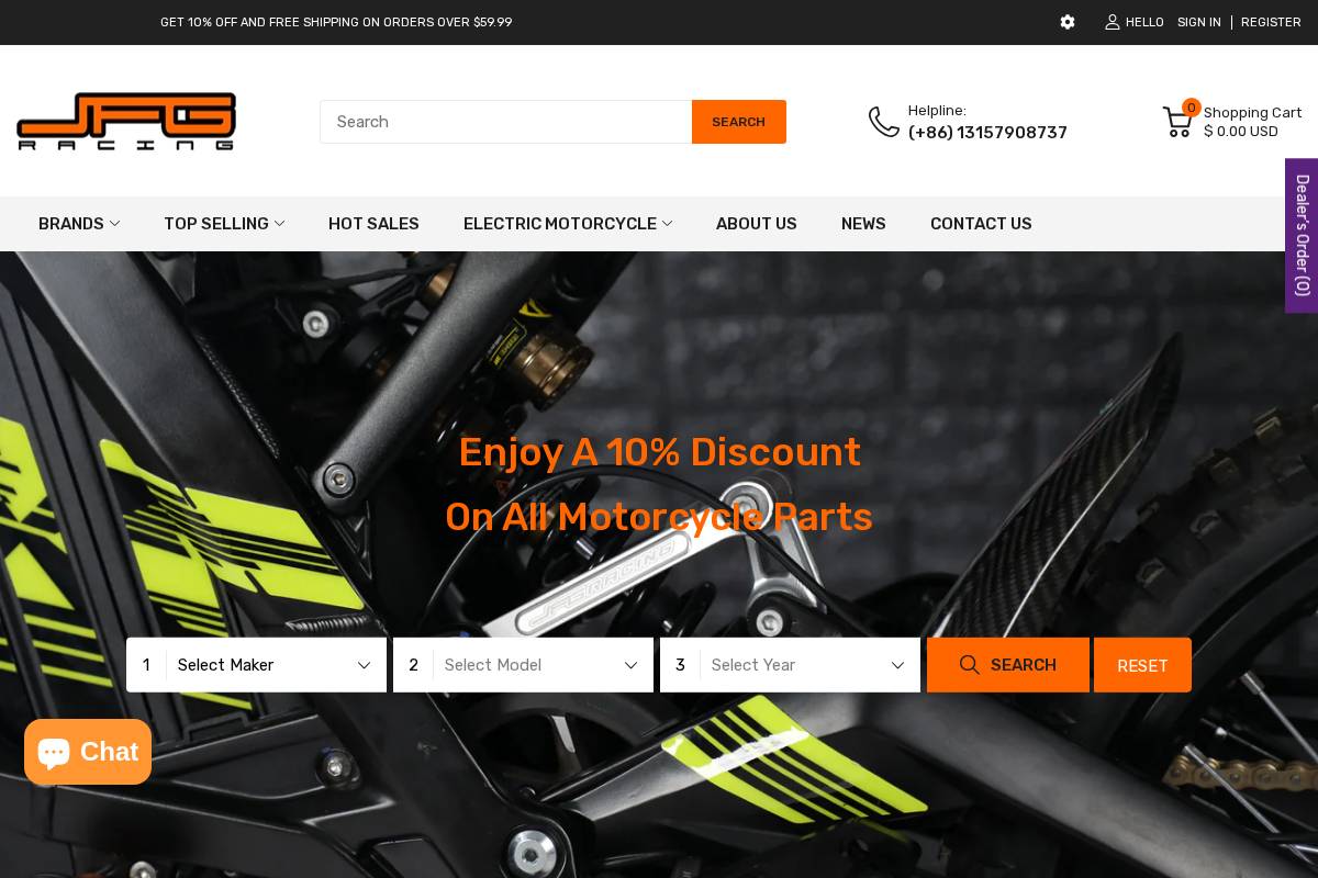 Jfgmotor homepage screenshot