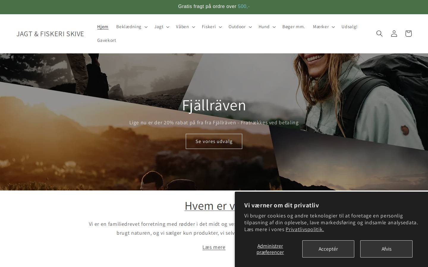 Jagt og Fiskeri Skive homepage screenshot