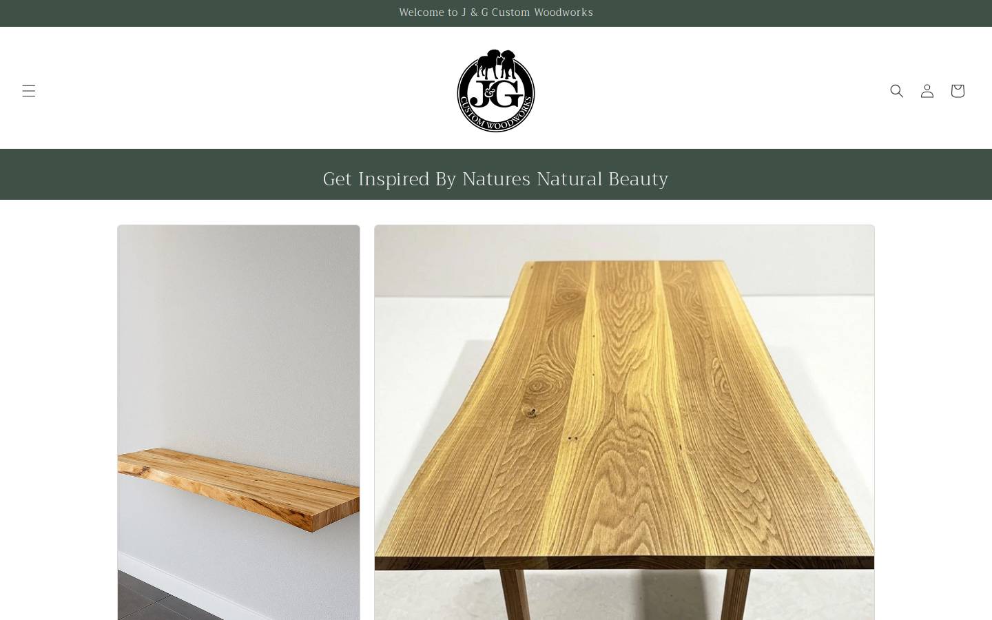 jgcustomwoodworks.com homepage screenshot