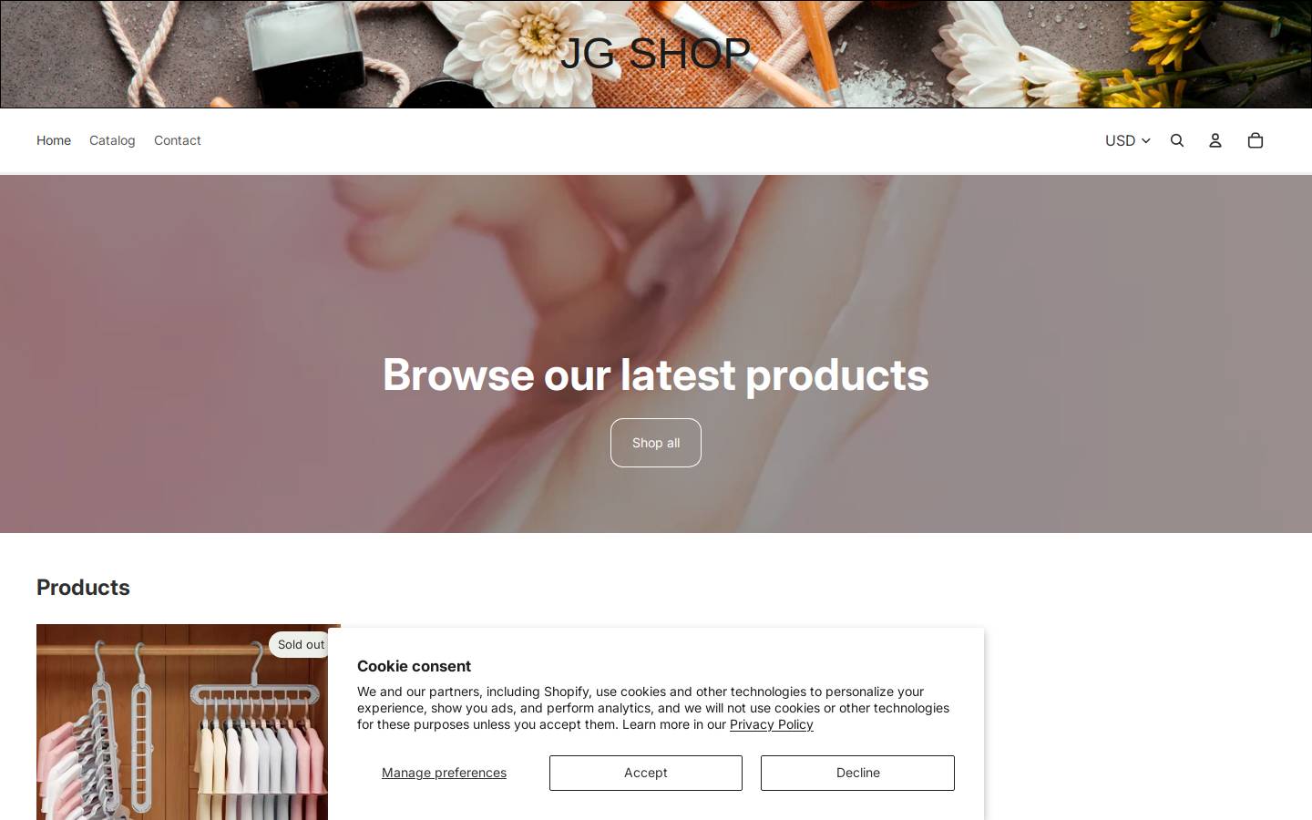 jgshop.co homepage screenshot