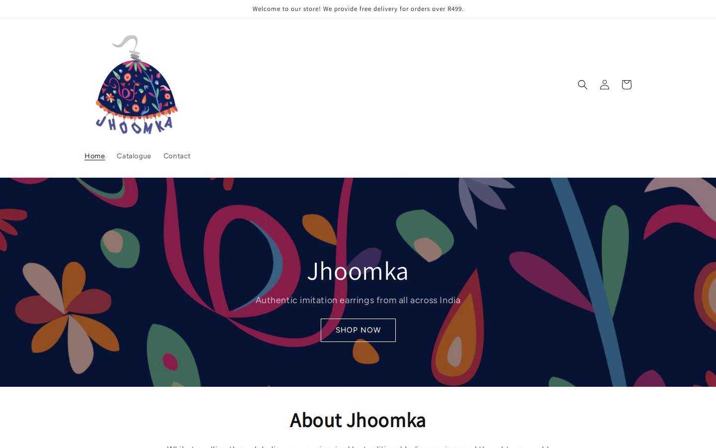 jhoomka.co.za homepage screenshot