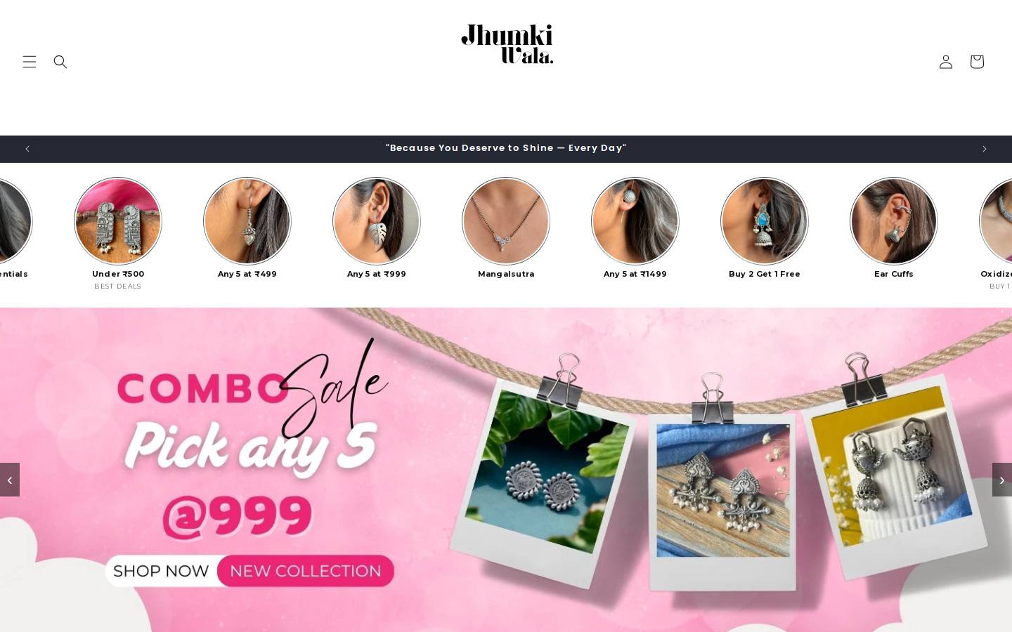 jhumkiwala.com homepage screenshot