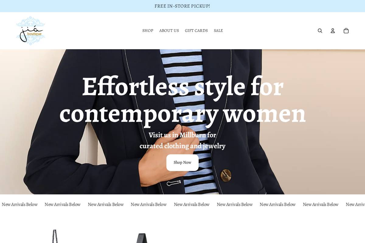 jia-boutique.com homepage screenshot