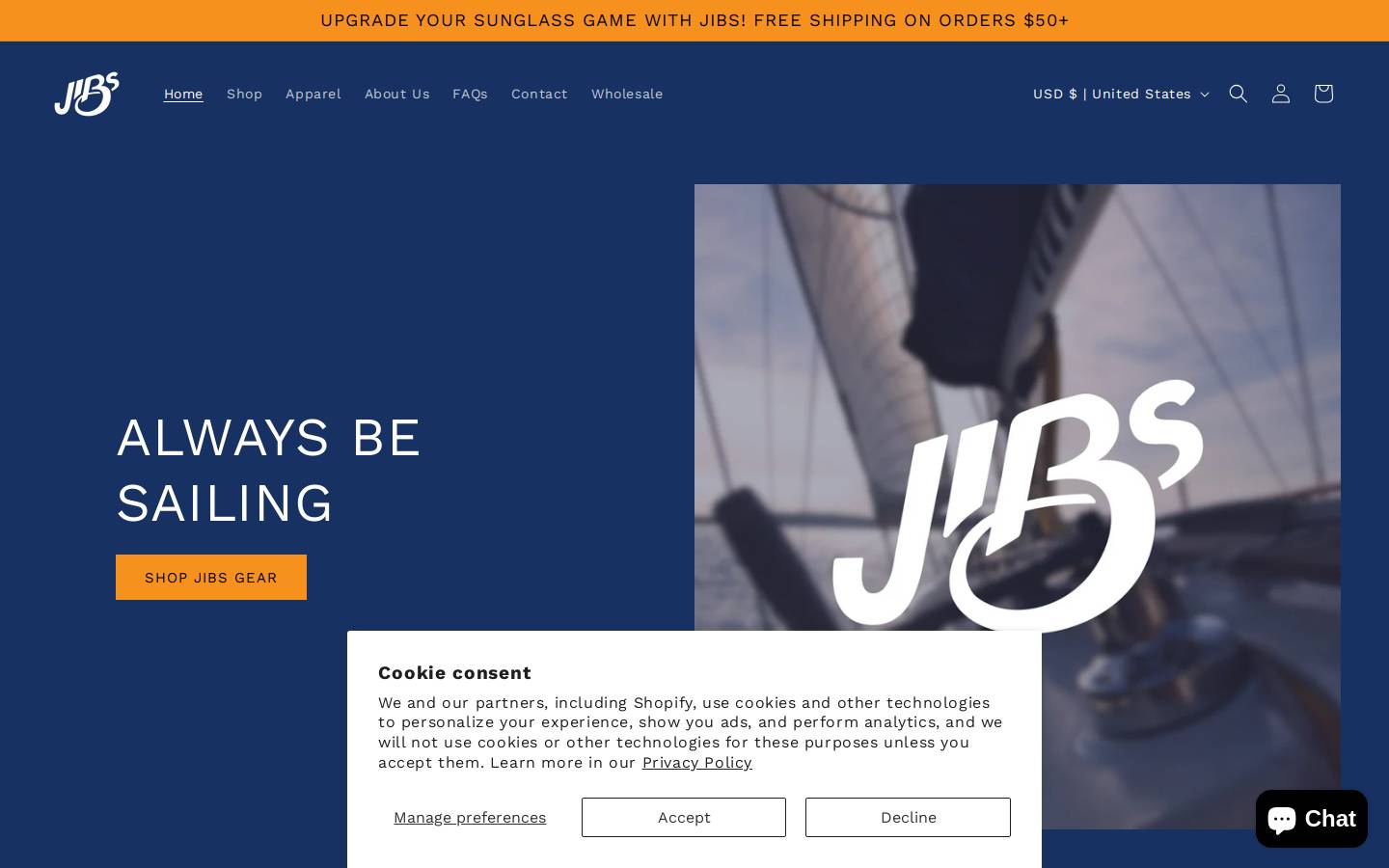 jibs.co homepage screenshot