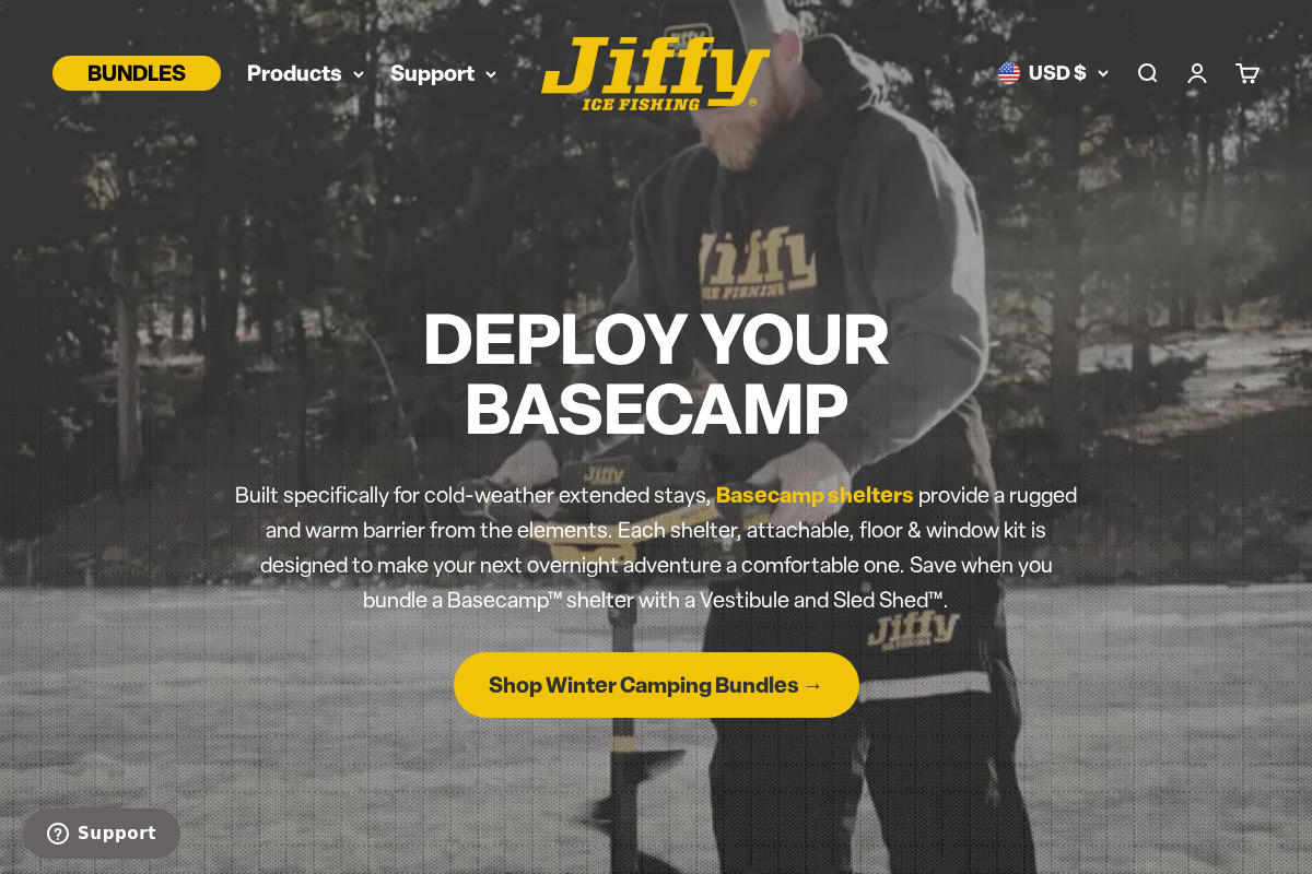 jiffyonice.com homepage screenshot