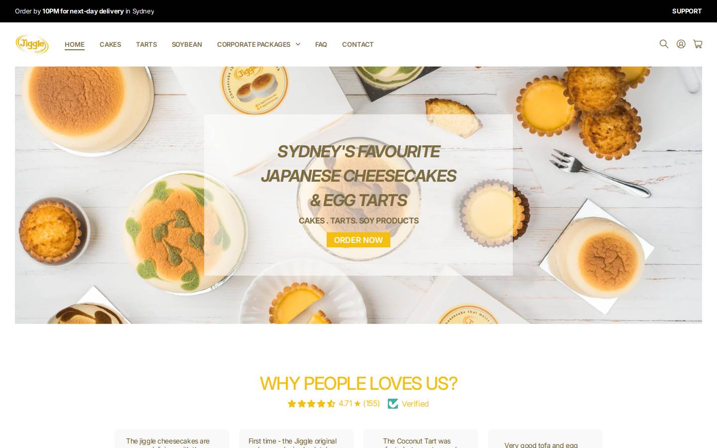 jigglecheesecake.com.au homepage screenshot