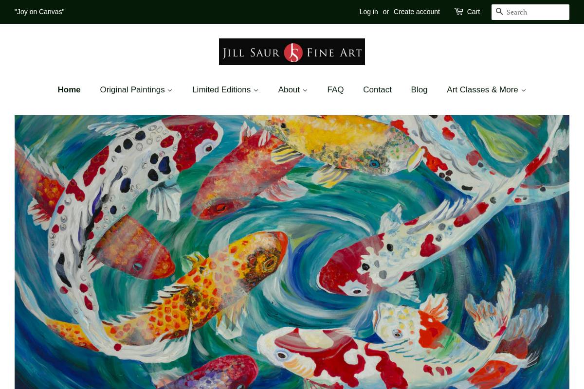jillsaurfineart.com homepage screenshot
