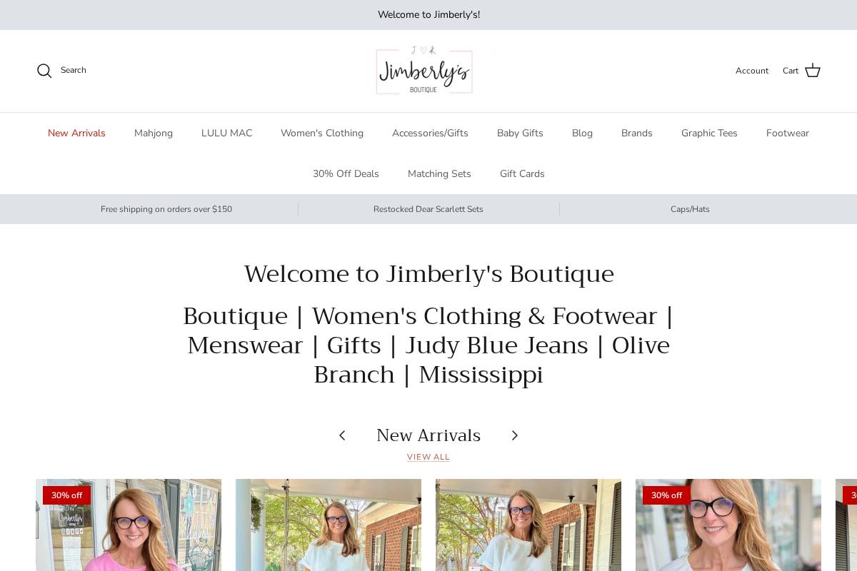 jimberlys.com homepage screenshot