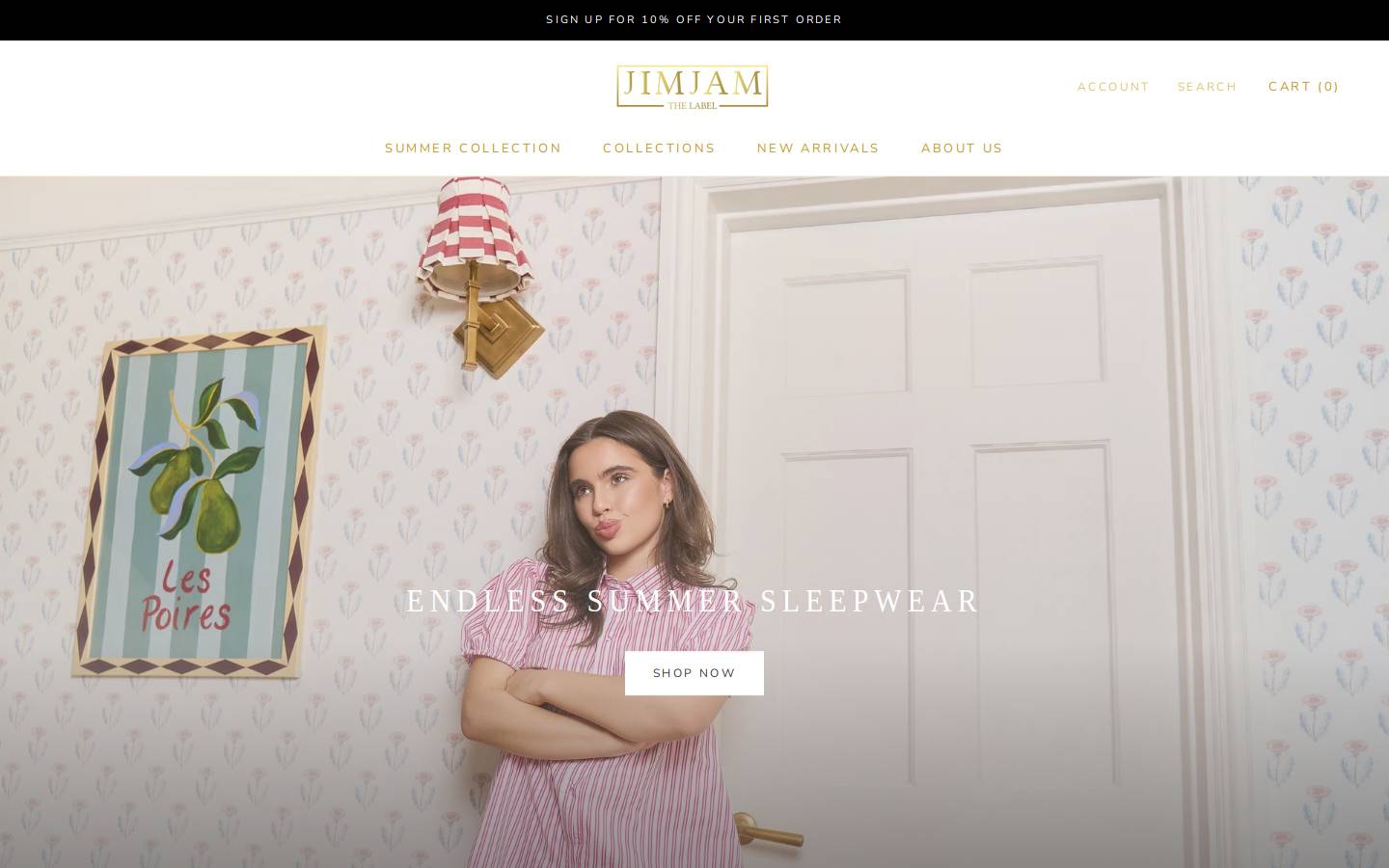 Jimjamthelabel homepage screenshot