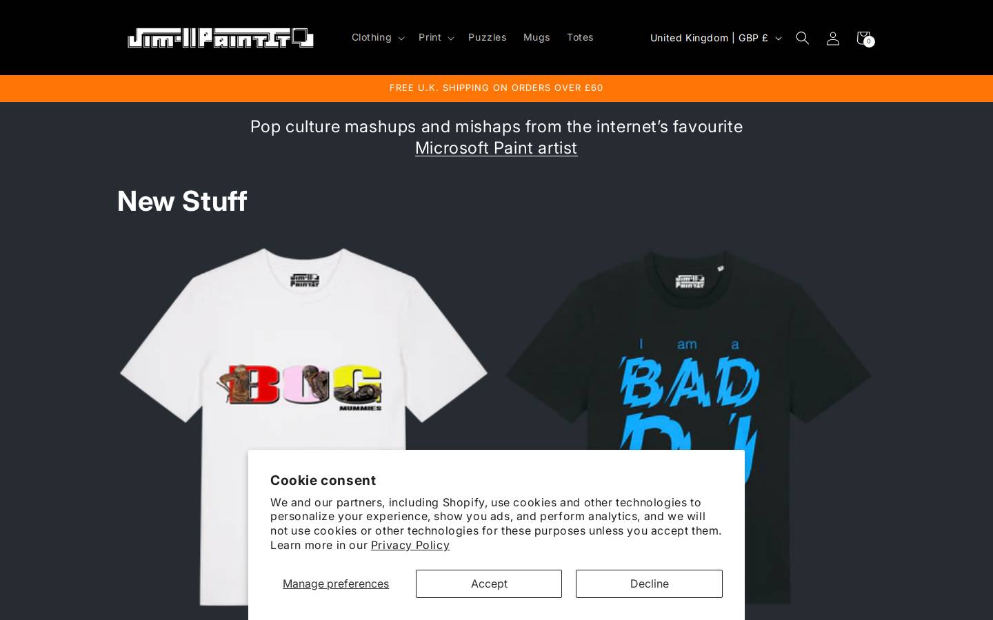 Jim'll Paint It homepage screenshot