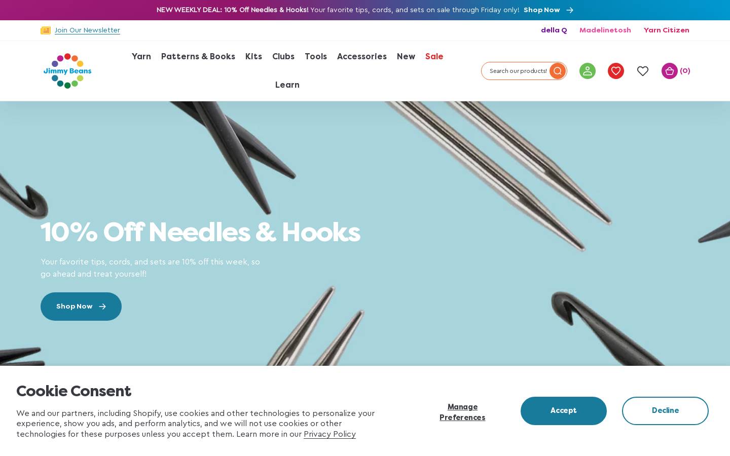 Jimmy Beans Wool homepage screenshot
