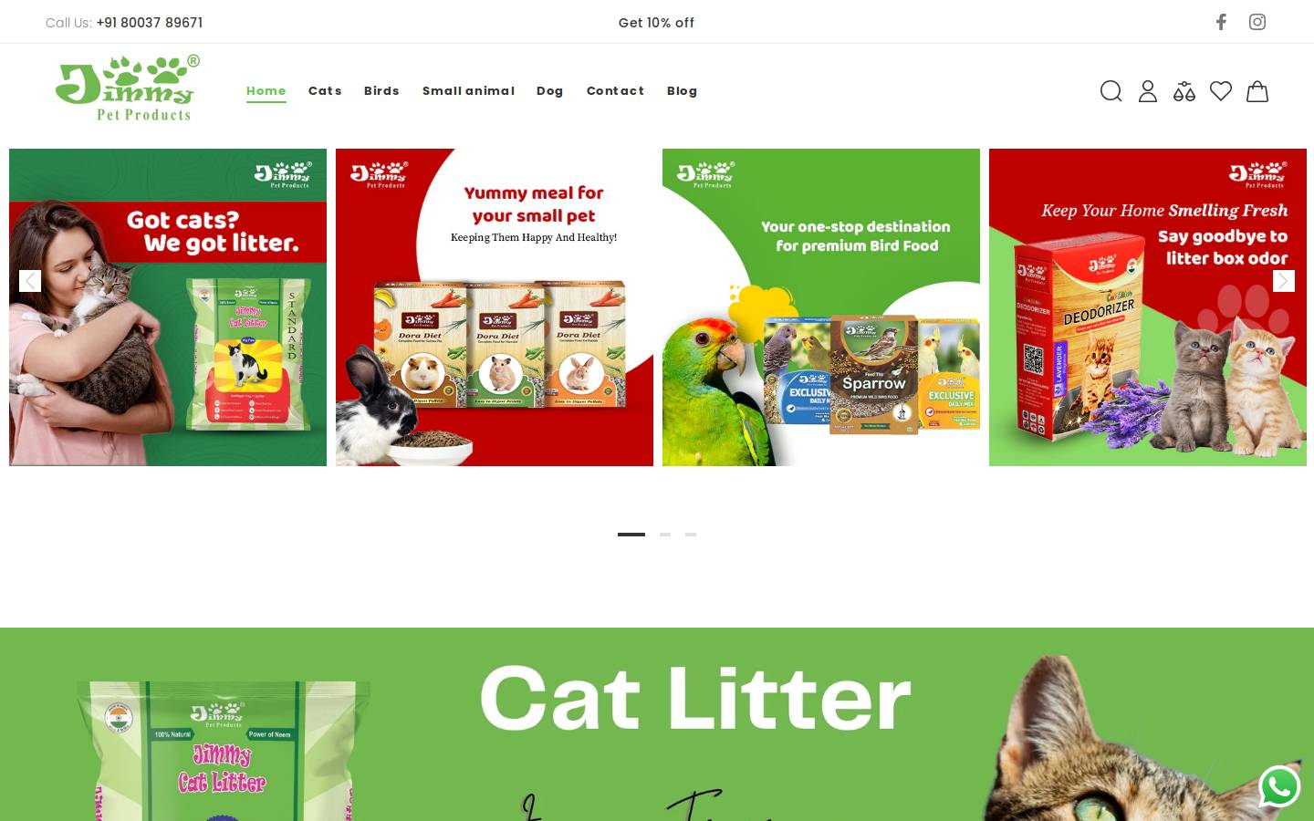 jimmypetproducts.com homepage screenshot