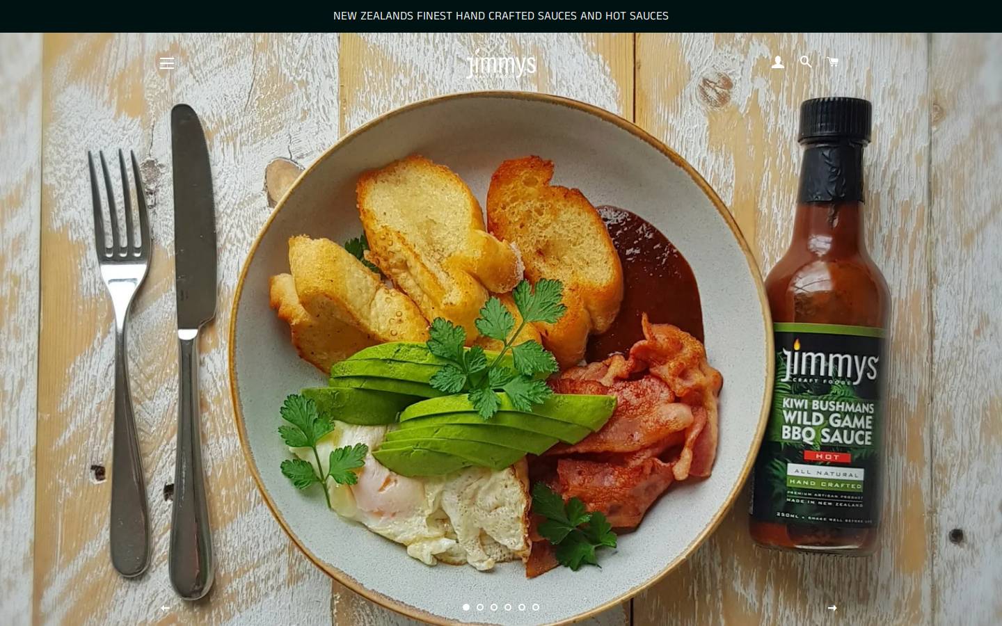 jimmysfoods.com homepage screenshot