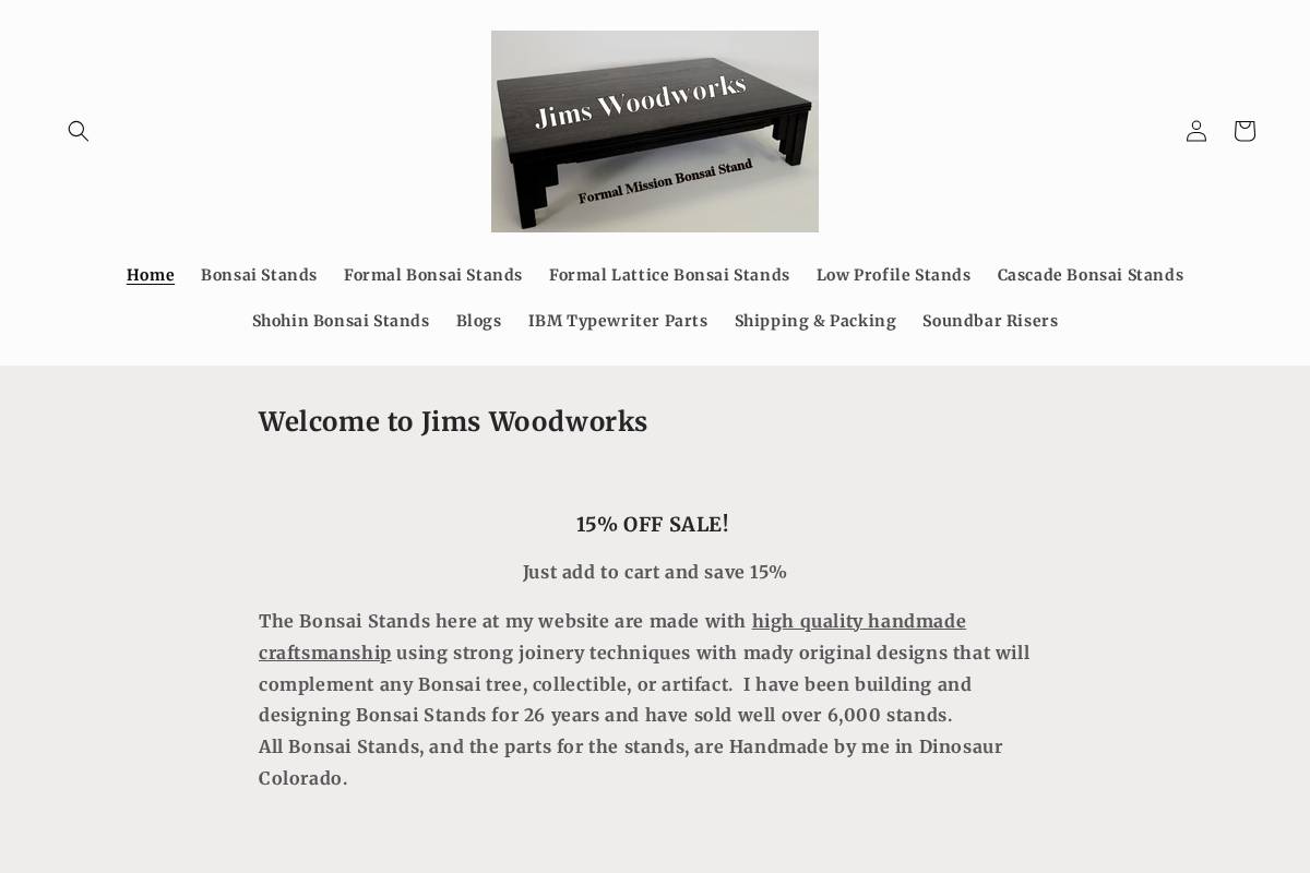 jimswoodworks.com homepage screenshot
