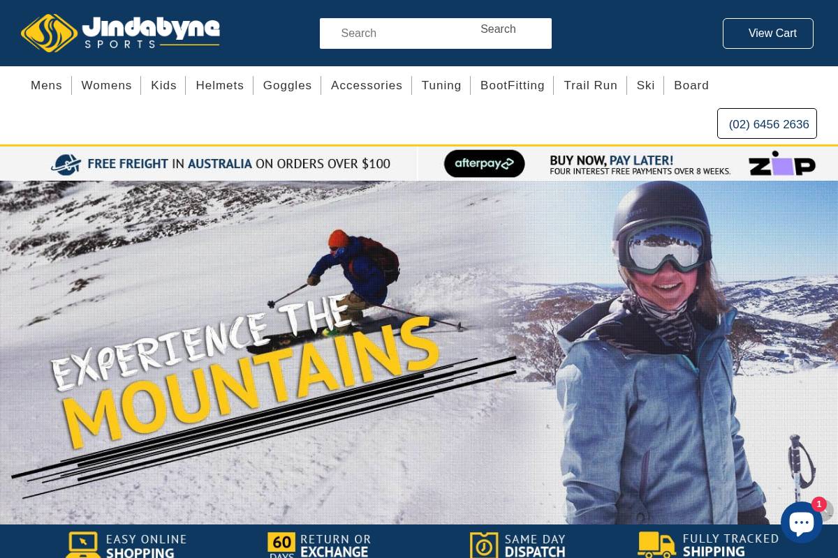 jindabynesports.com.au homepage screenshot