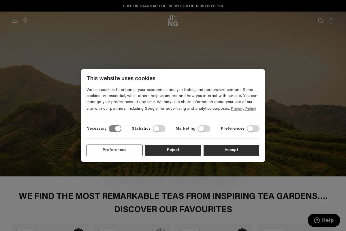 jingtea.com homepage screenshot