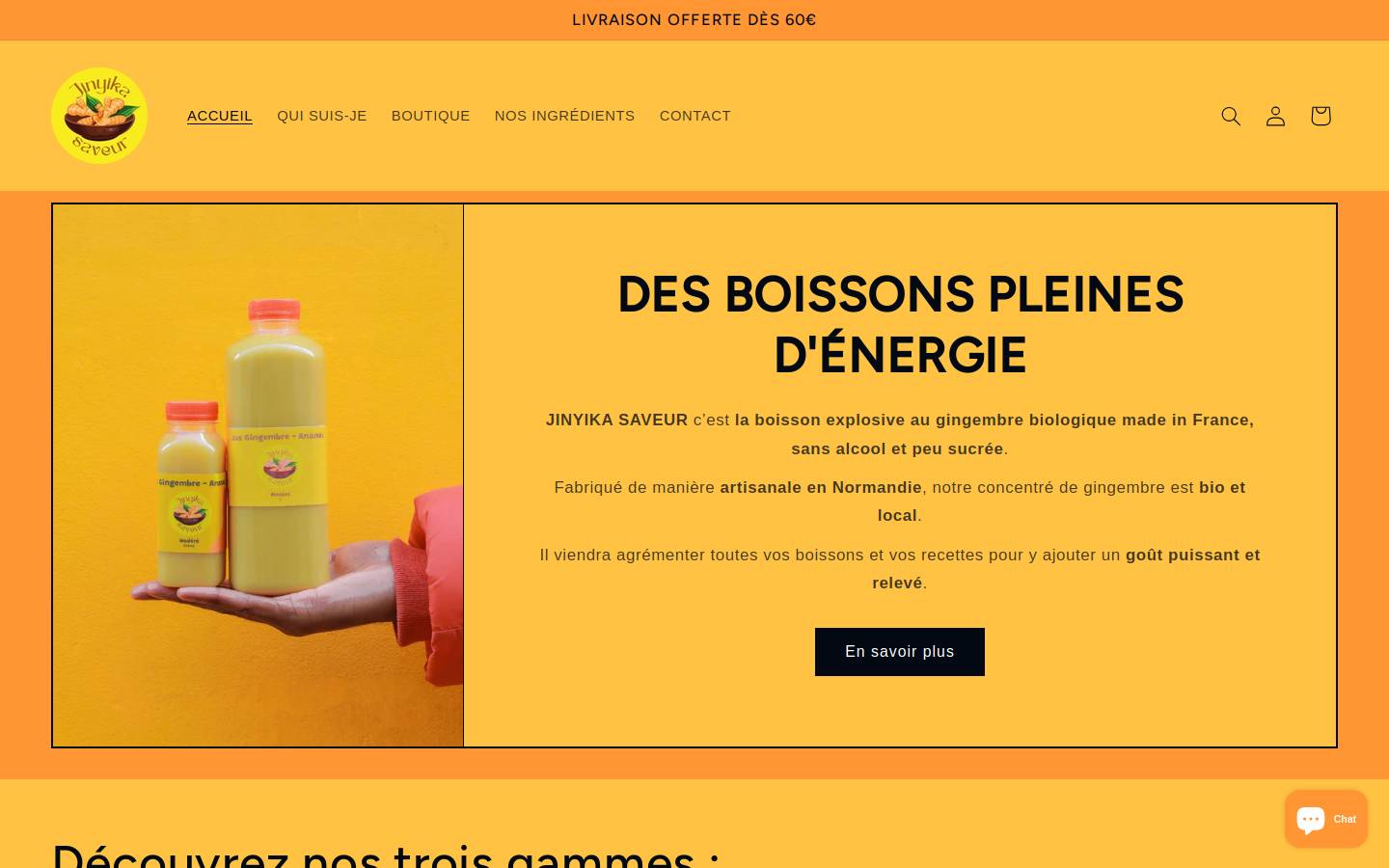 jinyikasaveur.com homepage screenshot