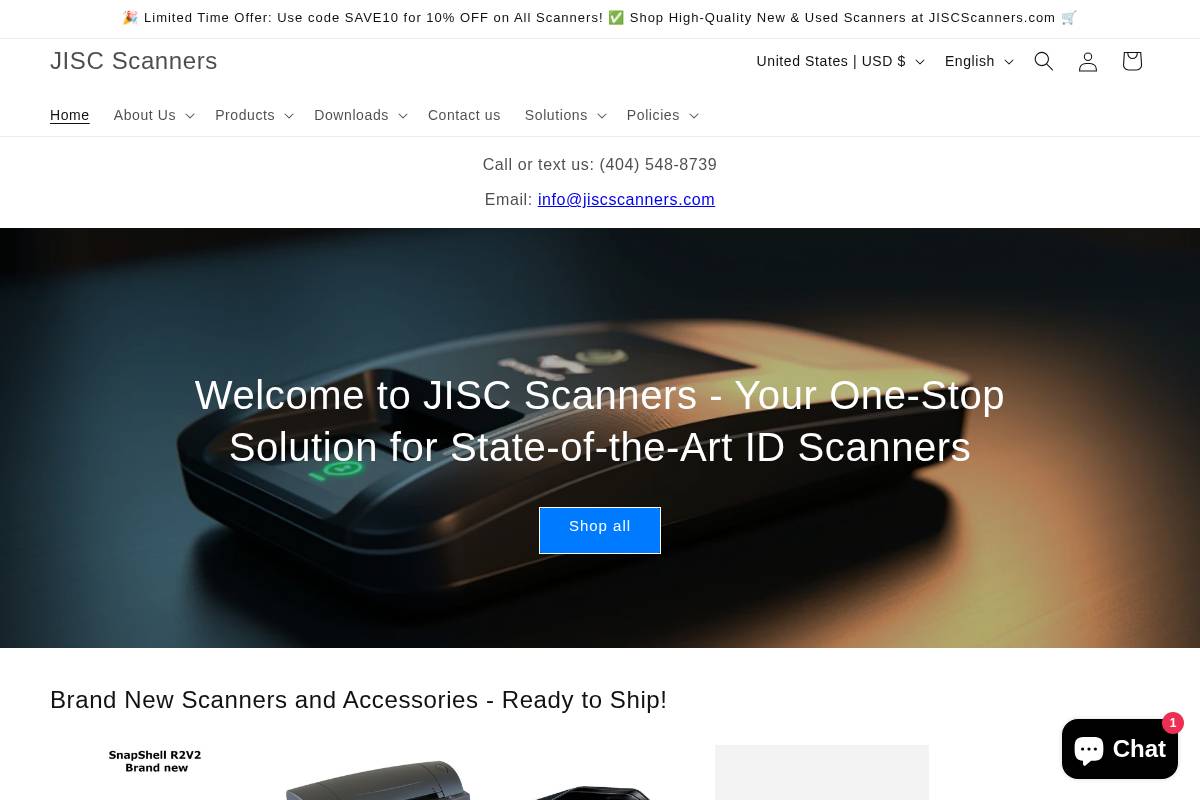 jiscscanners.com homepage screenshot
