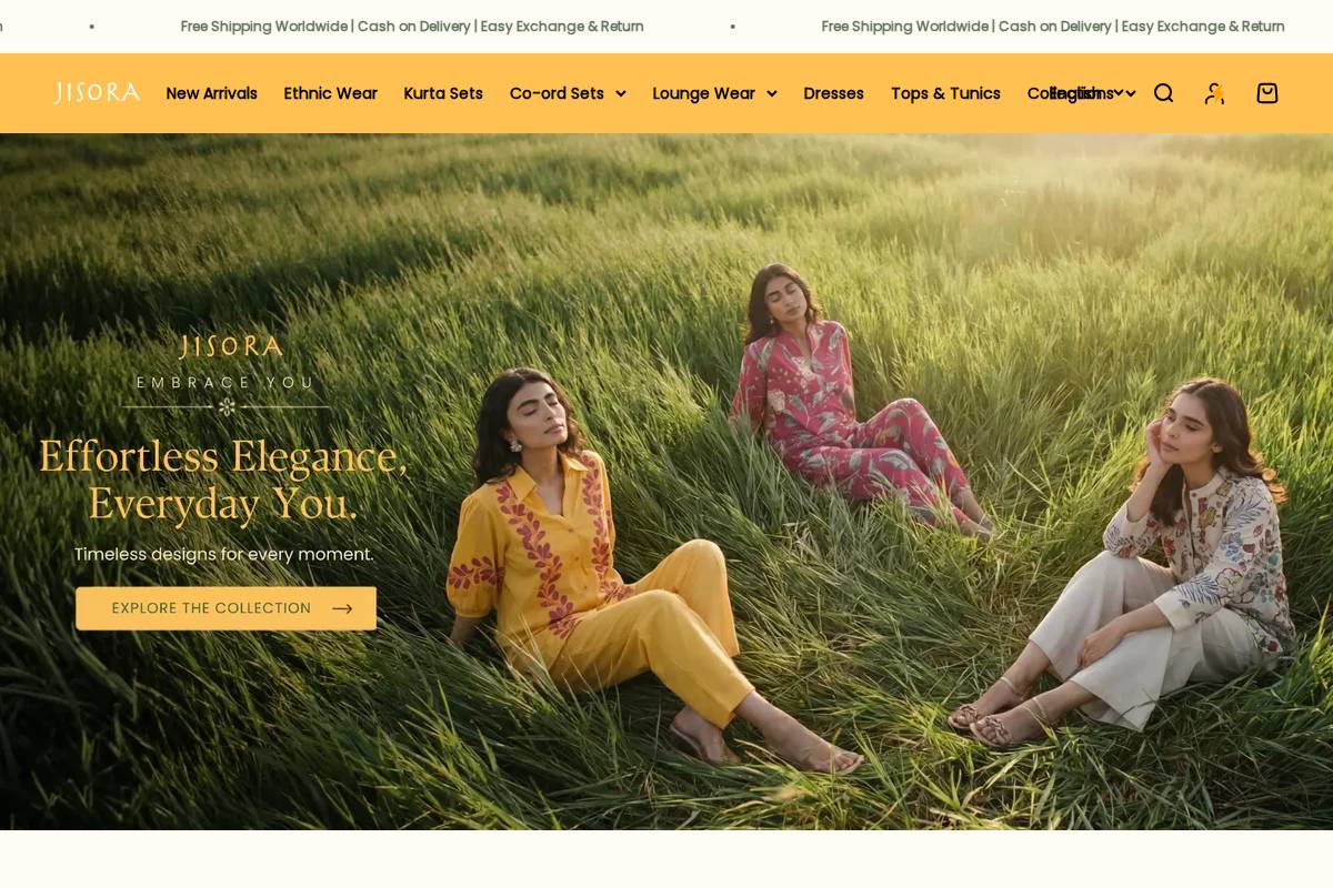 jisora.com homepage screenshot