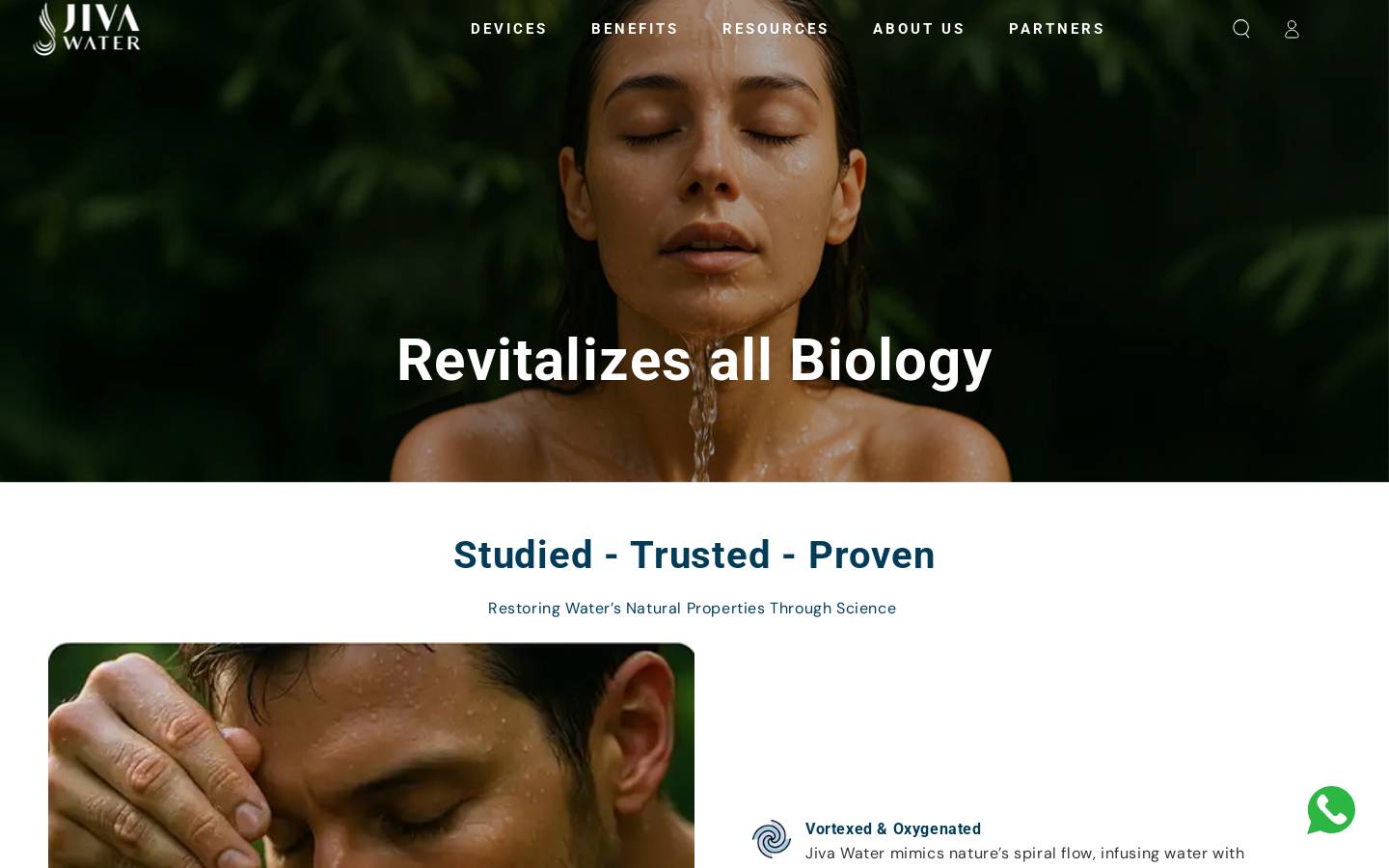 jivawater.com homepage screenshot