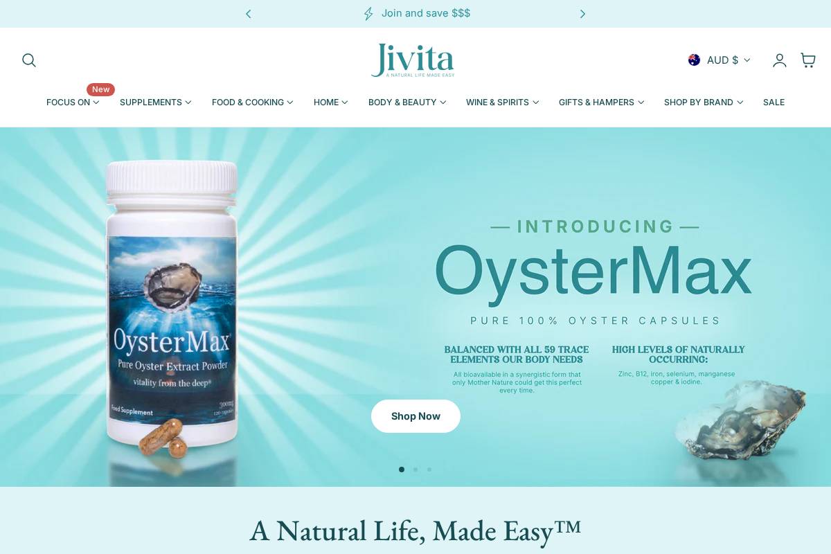 jivita.com.au homepage screenshot