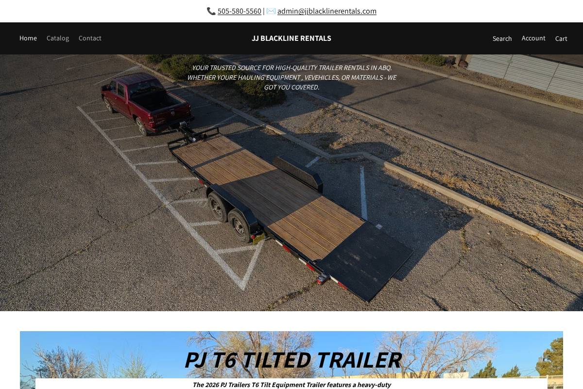 jjblacklinerentals.com homepage screenshot