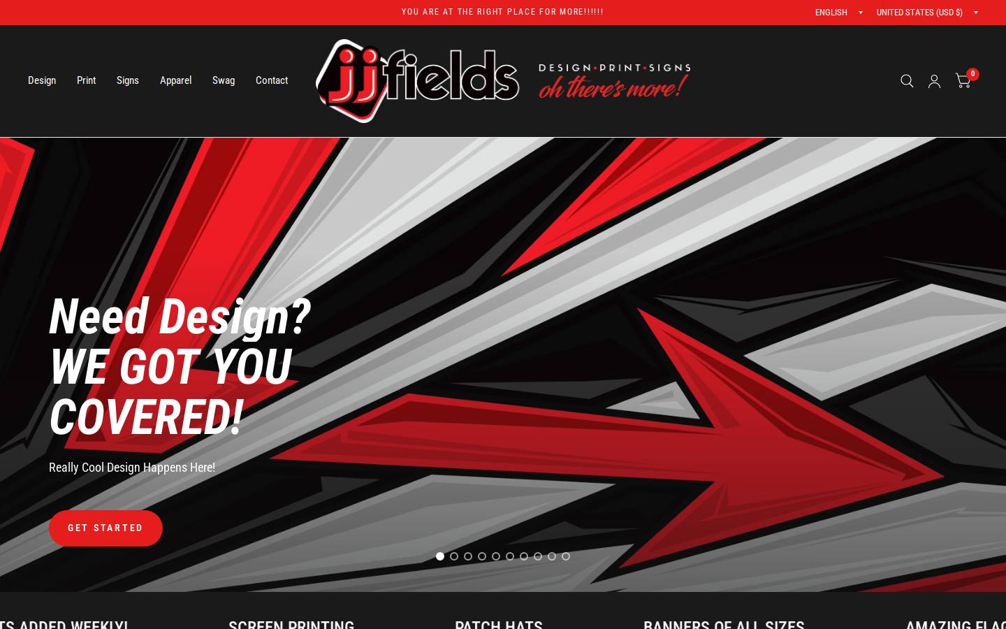 jjfields.com homepage screenshot
