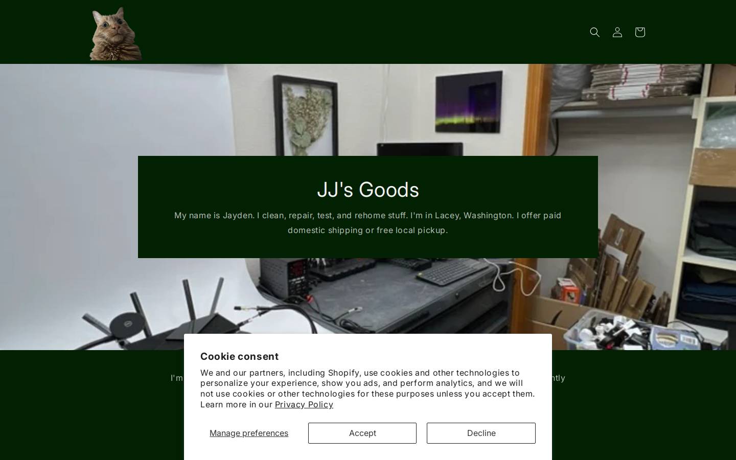 jjsgoods.com homepage screenshot