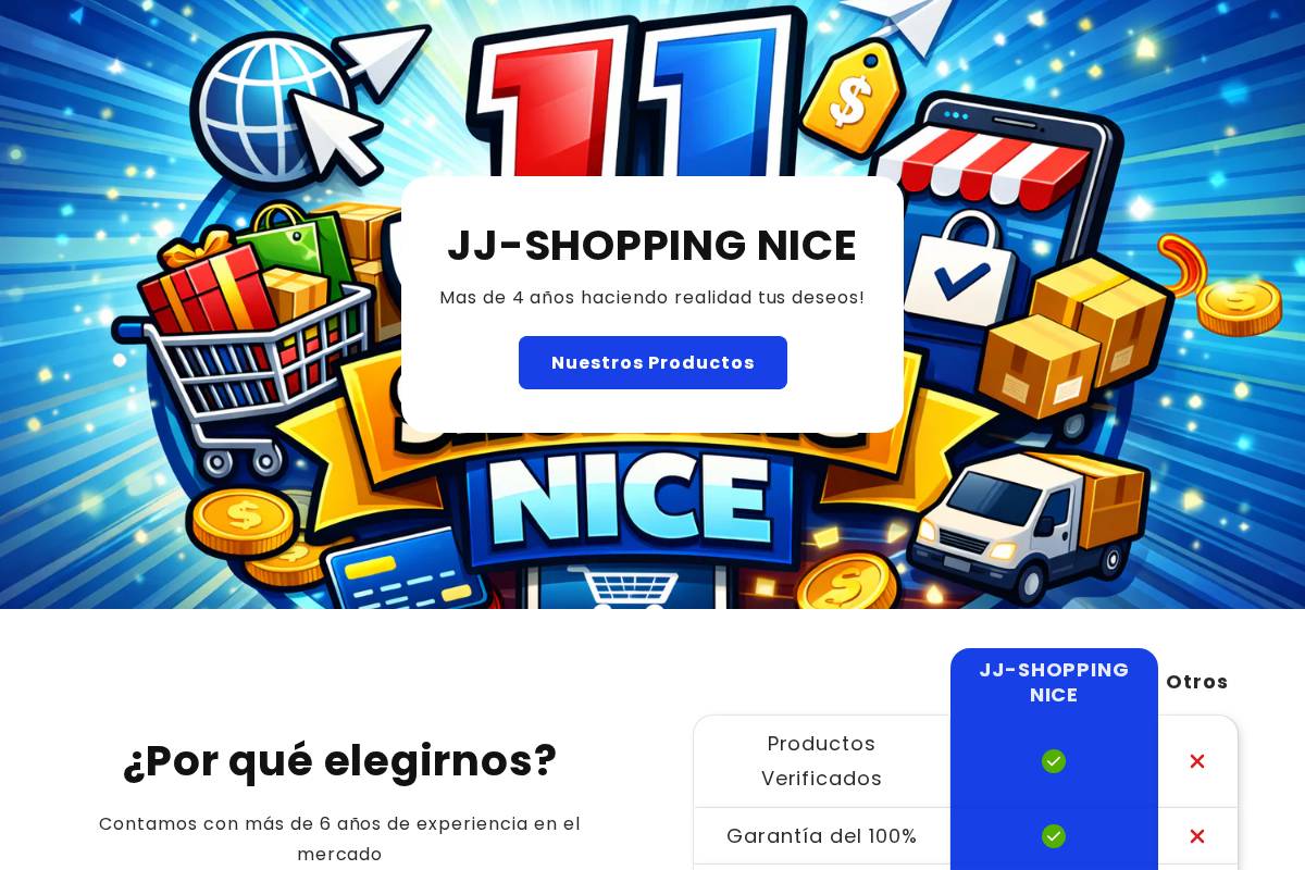 jjshoppingnice.store homepage screenshot