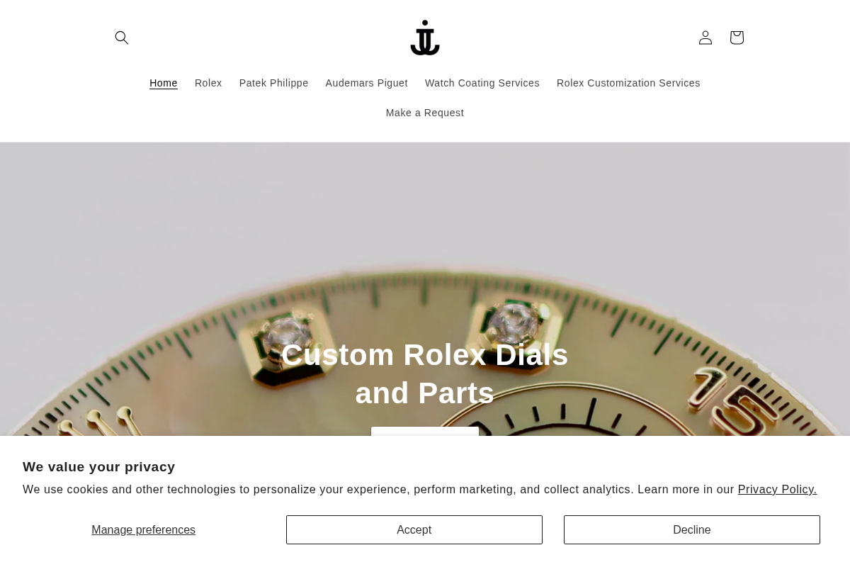 jjwatchparts homepage screenshot