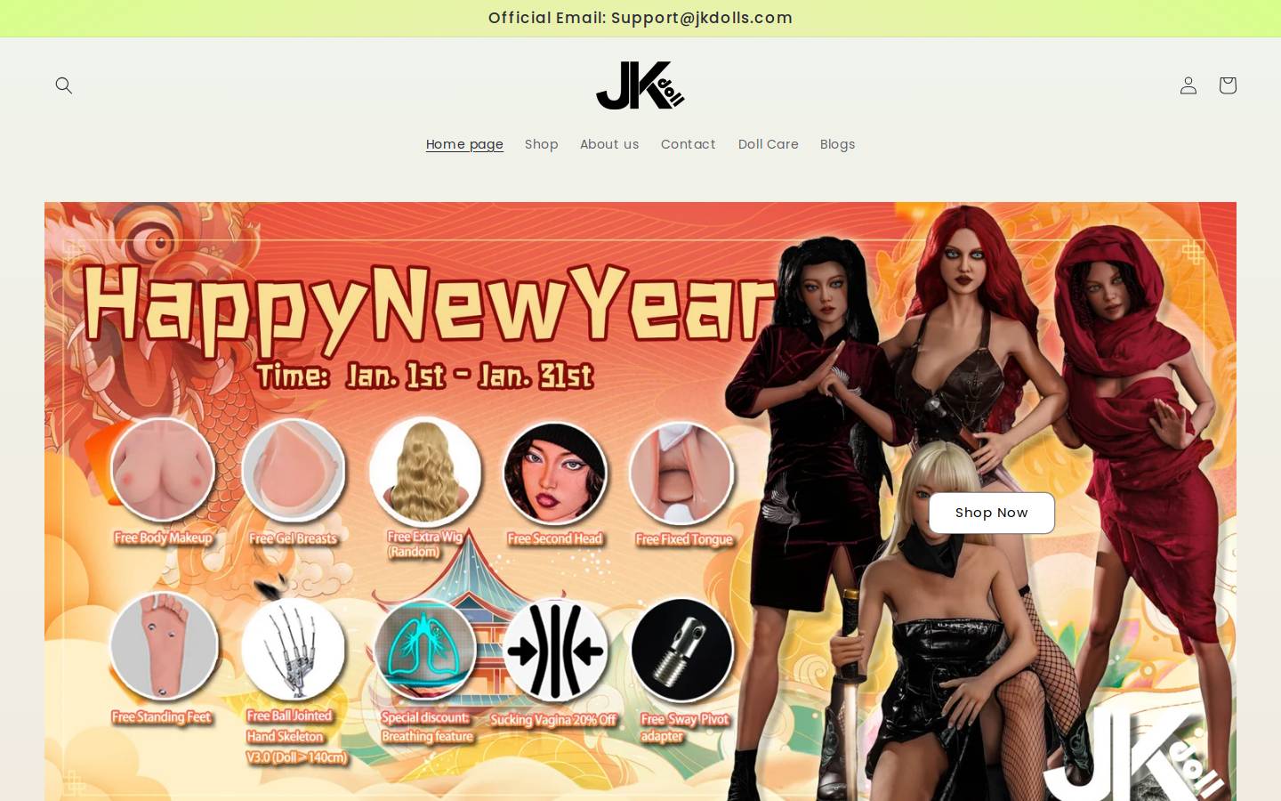 jkdolls.com homepage screenshot