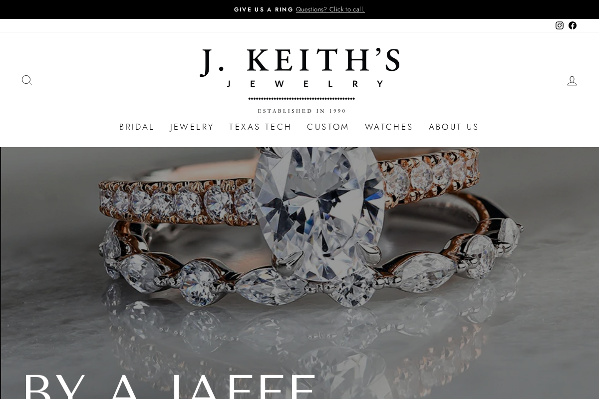 J. Keith's Jewelry homepage screenshot