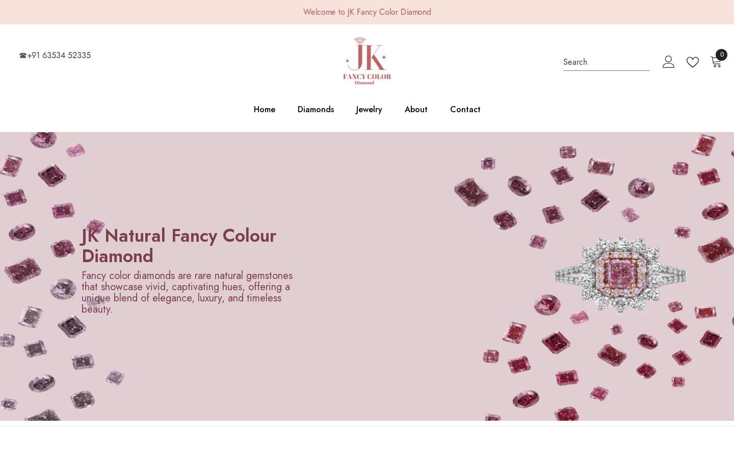 jkfancycolordiamond.com homepage screenshot
