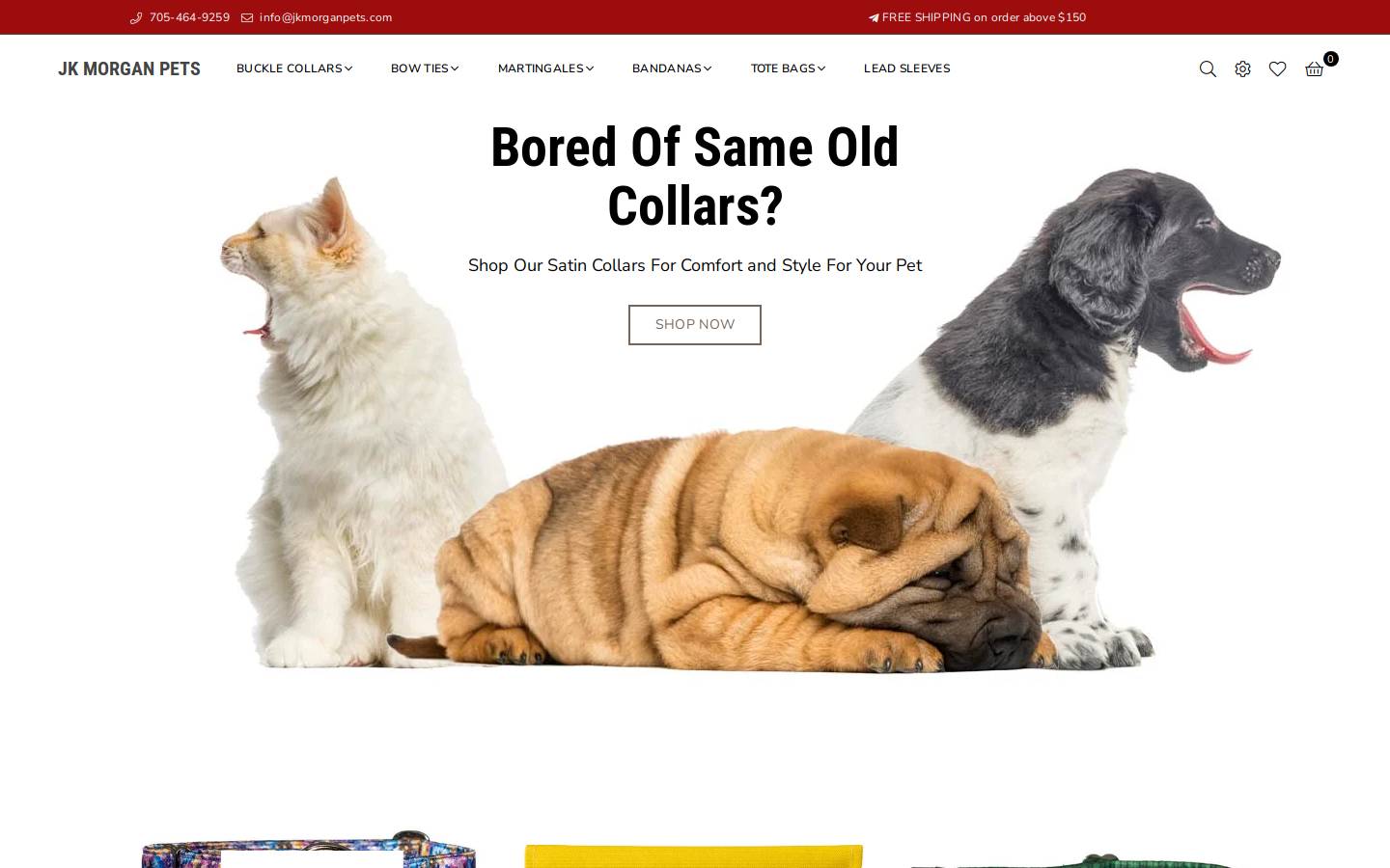 jkmorganpets.com homepage screenshot